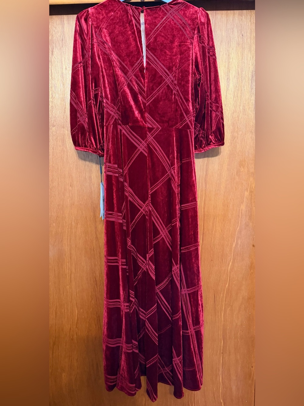 Calvin Klein Burgundy Velvet Wrap Midi Dress NWT size 10 - Picture 6 of 9